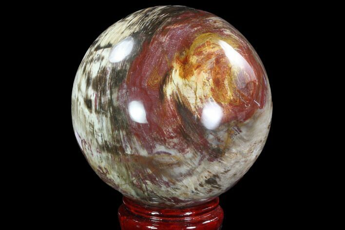 Large, Colorful Petrified Wood Sphere - Madagascar #92405